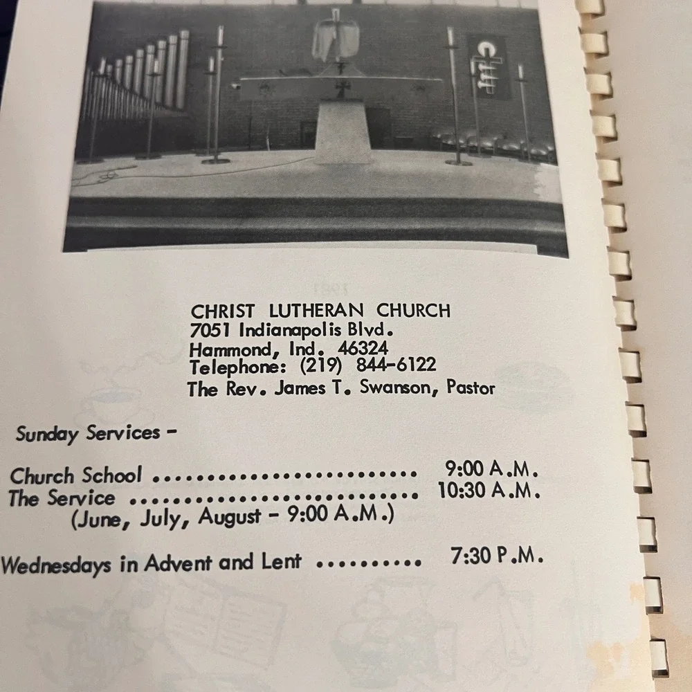 Vintage 1981 Christ Lutheran Church Hammond Indiana Favorite Recipes Cook Book